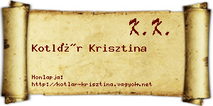 Kotlár Krisztina névjegykártya